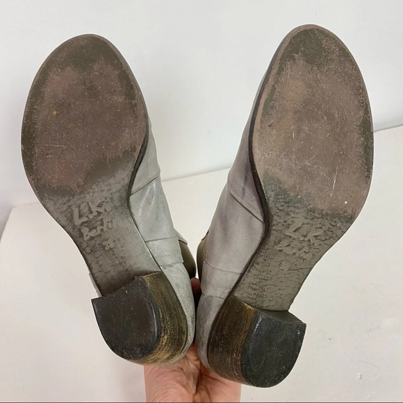 Liebeskind Berlin Leather Boots Size 7.5 Distressed Gray Womens Shoes Booties - Picture 8 of 12